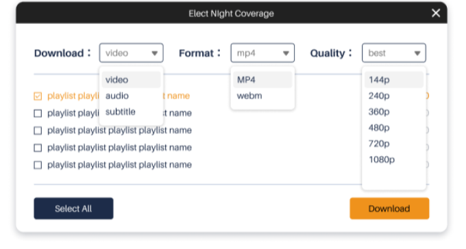 Télécharger la liste de lecture Pornhub avec des options personnalisées