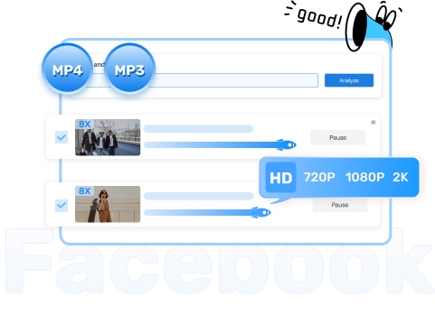 Download Video via VideoHunter Facebook Downloader