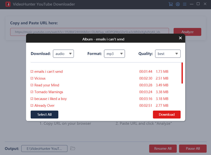 Télécharger la liste de lecture YouTube sur MP3