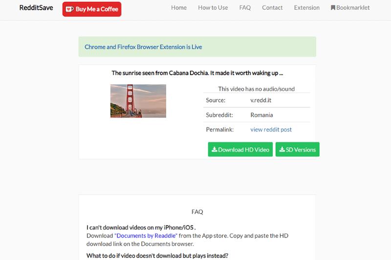 RedditSave Homepage