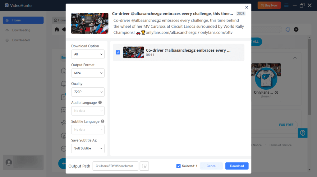 Choose MP4 OnlyFans Output