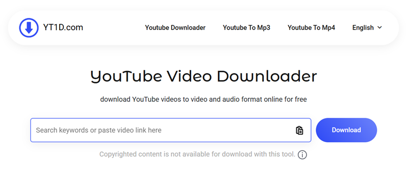 Download Music Video with yt1d YouTube Video Downloader